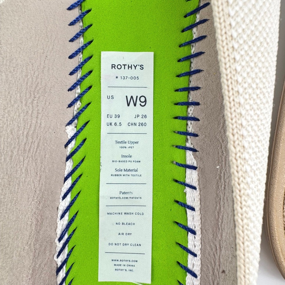 Rothy's The Point Mule Sz 9 Sandstone Cream Knit Pointed Toe Tortoise Sole Flat - Picture 7 of 9